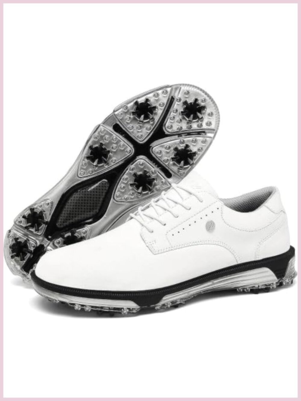 Men's Spikeless Waterproof Golf Shoes Lace-Up Sneakers